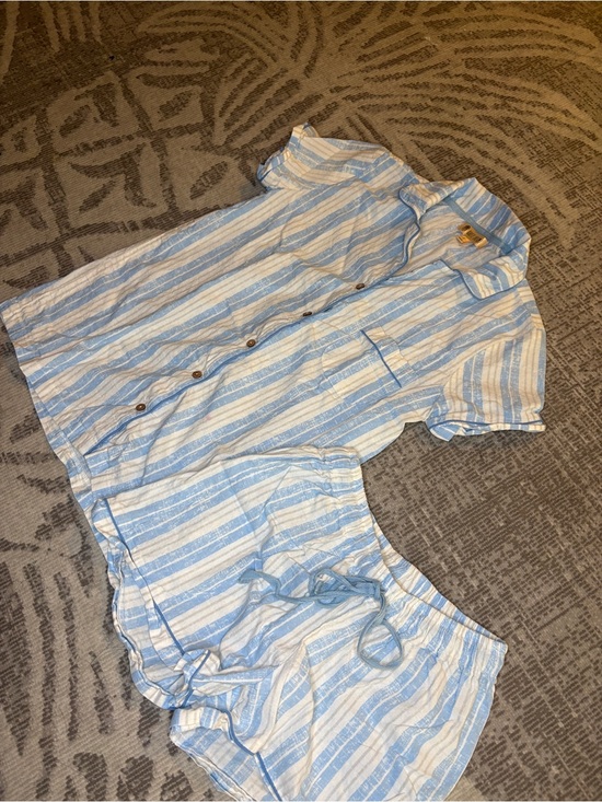 Haute Dreamz Other - Haute Dreamz Blue White Stripe 100% Cotton Pajama Set Size Small